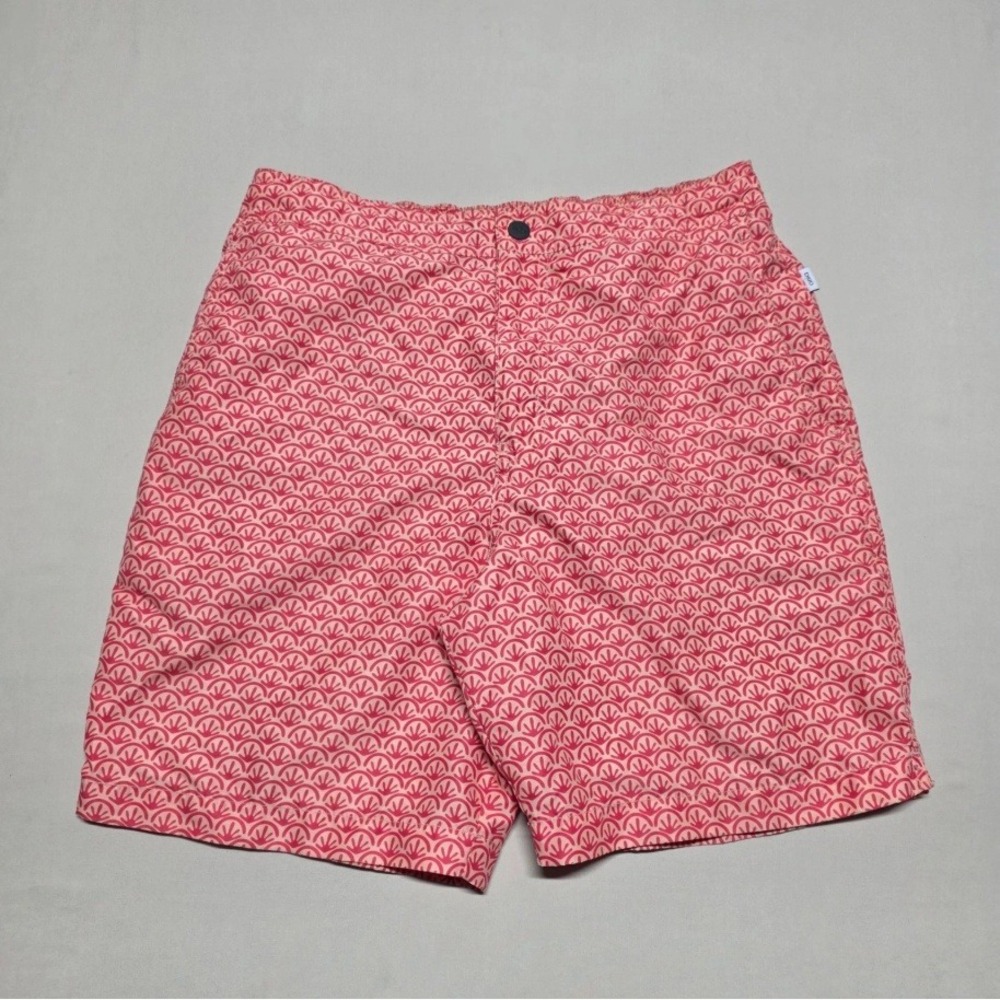 Onia Men Red/Orange Graphics Print Swim Trunks Mesh Lined Size Medium